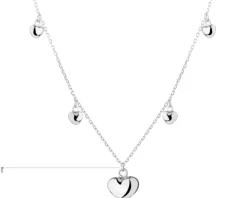 Naszyjnik srebrny - serca