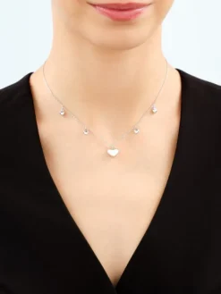 Naszyjnik srebrny - serca