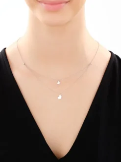 Naszyjnik srebrny - serca