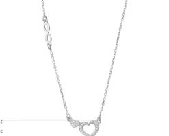 Naszyjnik srebrny - serca, nieskończoność