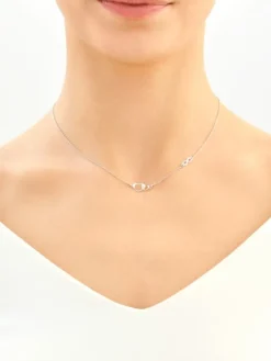 Naszyjnik srebrny - serca, nieskończoność