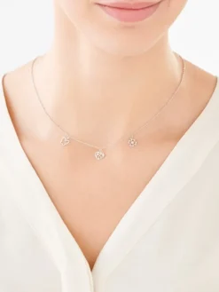 Naszyjnik srebrny - serce, koniczyna, motyl