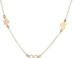 Naszyjnik srebrny - serce, nieskończoność, koniczyna