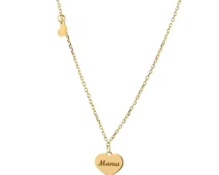 Naszyjnik srebrny - serce, mama
