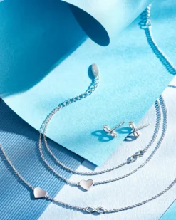 Naszyjnik srebrny - serce, nieskończoność