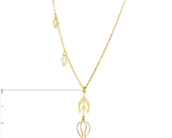 Naszyjnik srebrny - tulipany