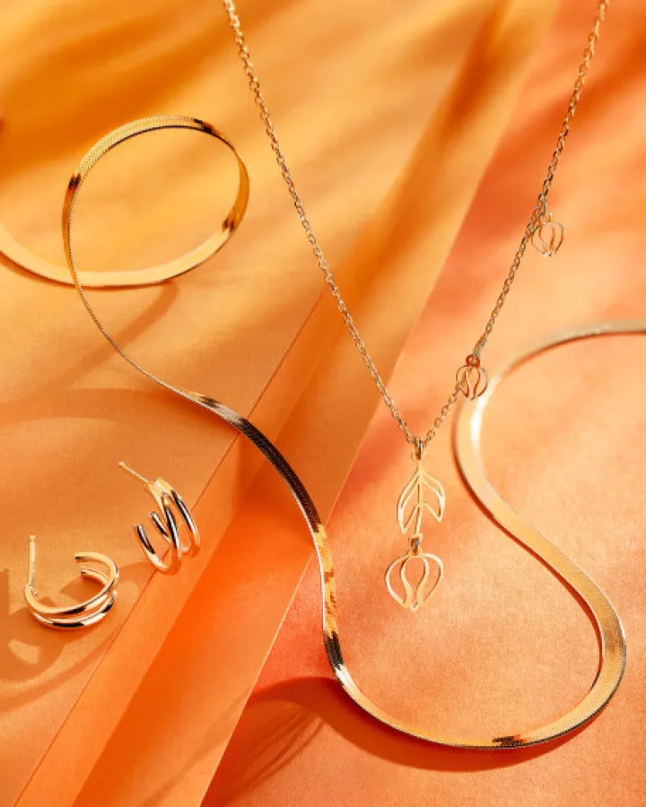 Naszyjnik srebrny - tulipany