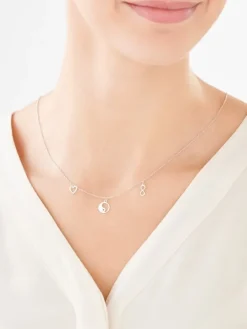 Naszyjnik srebrny - yin yang, serce, nieskończoność