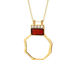 Naszyjnik srebrny z bursztynem i cyrkoniami