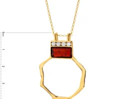 Naszyjnik srebrny z bursztynem i cyrkoniami