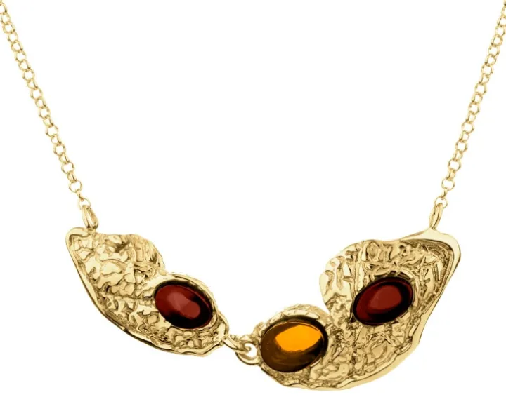 Naszyjnik srebrny z bursztynem