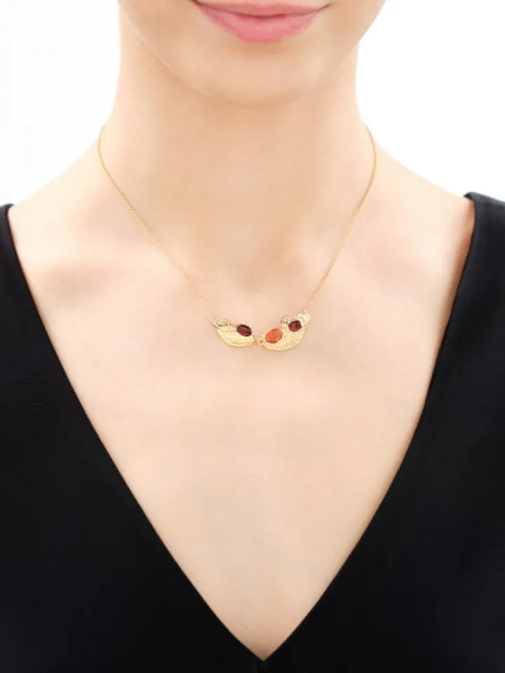 Naszyjnik srebrny z bursztynem