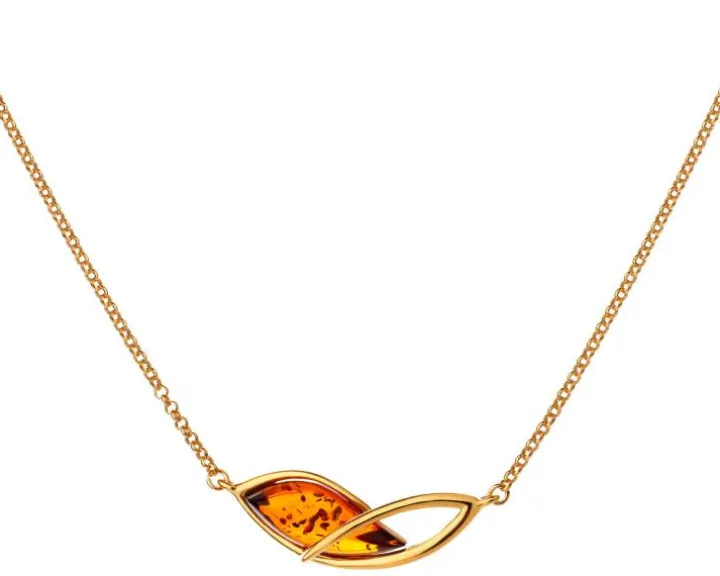 Naszyjnik srebrny z bursztynem