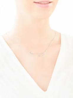 Naszyjnik srebrny z cyrkoniami - nieskończoność, serce, koniczyna