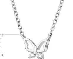 Naszyjnik srebrny z cyrkoniami - motyl