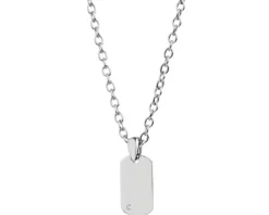 Naszyjnik srebrny z cyrkonią - nieśmiertelnik