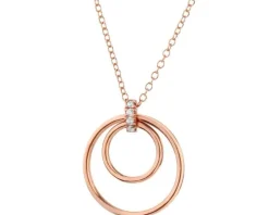 Naszyjnik srebrny z cyrkoniami - koła