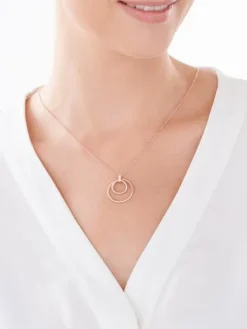 Naszyjnik srebrny z cyrkoniami - koła