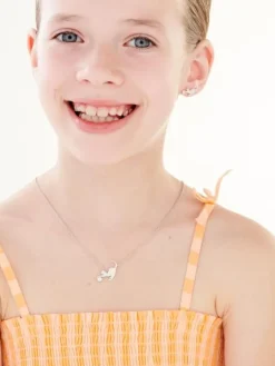 Naszyjnik srebrny z cyrkonią - kot