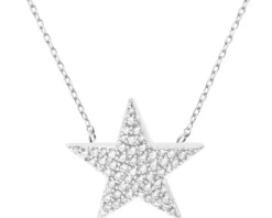 Naszyjnik srebrny z cyrkoniami - gwiazda