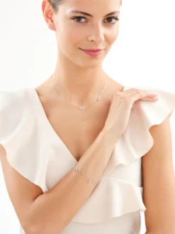 Naszyjnik srebrny z cyrkoniami - serca