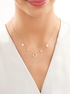 Naszyjnik srebrny z cyrkoniami - koła