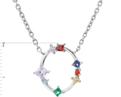 Naszyjnik srebrny z cyrkoniami - koło