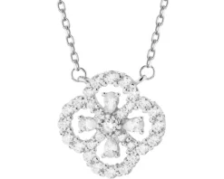 Naszyjnik srebrny z cyrkoniami - rozeta