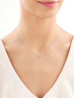 Naszyjnik srebrny z cyrkoniami - koła