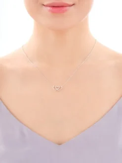 Naszyjnik srebrny z cyrkoniami - serca