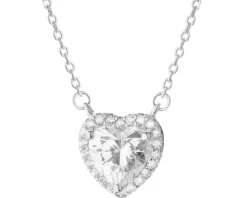Naszyjnik srebrny z cyrkoniami - serce