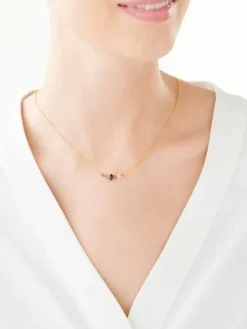 Naszyjnik srebrny z cyrkoniami - kwiaty, motyl