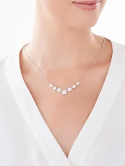 Naszyjnik srebrny z cyrkoniami - koła