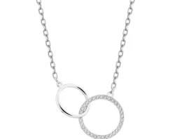 Naszyjnik srebrny z cyrkoniami - koła