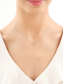 Naszyjnik srebrny z cyrkoniami - koła