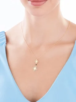 Naszyjnik srebrny z cyrkoniami - rozety