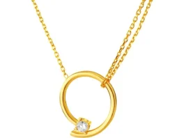 Naszyjnik srebrny z cyrkonią - koło