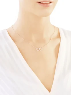 Naszyjnik srebrny z cyrkoniami - serca