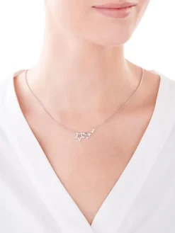 Naszyjnik srebrny z cyrkoniami - gwiazdy