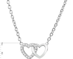 Naszyjnik srebrny z cyrkoniami - serca