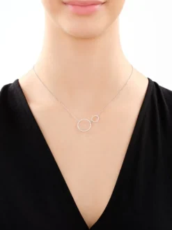 Naszyjnik srebrny z cyrkoniami - koła