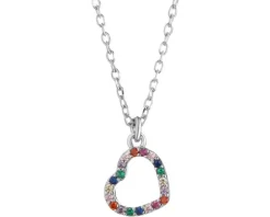 Naszyjnik srebrny z cyrkoniami - serce