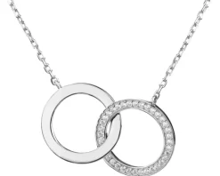 Naszyjnik srebrny z cyrkoniami - koła