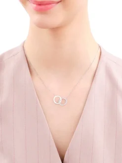 Naszyjnik srebrny z cyrkoniami - koła