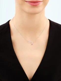 Naszyjnik srebrny z cyrkonią - nieskończoność, serce