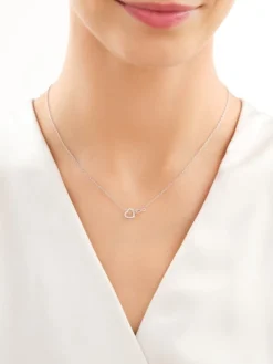 Naszyjnik srebrny z cyrkoniami - serce, nieskończoność