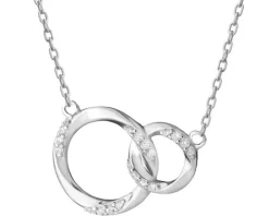 Naszyjnik srebrny z cyrkoniami - koła