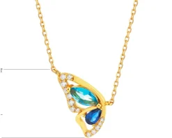 Naszyjnik srebrny z cyrkoniami - motyl