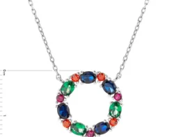 Naszyjnik srebrny z cyrkoniami  - koło