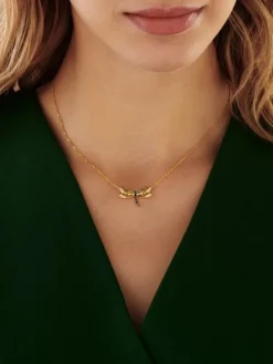 Naszyjnik srebrny z cyrkoniami - ważka